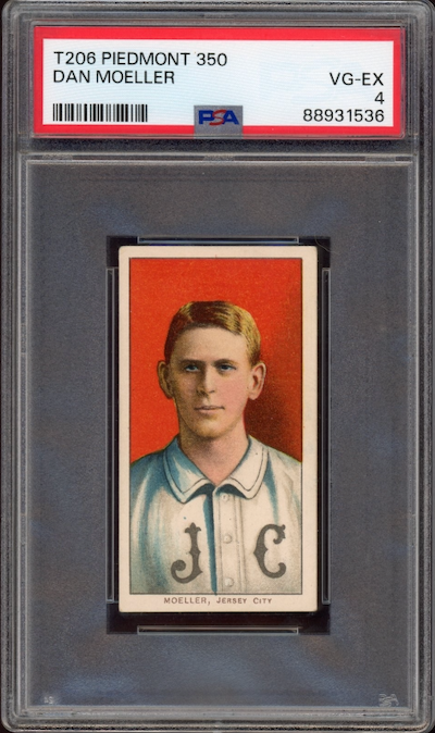1909-11 T206 Piedmont 350 Dan Moeller PSA VG-EX 4