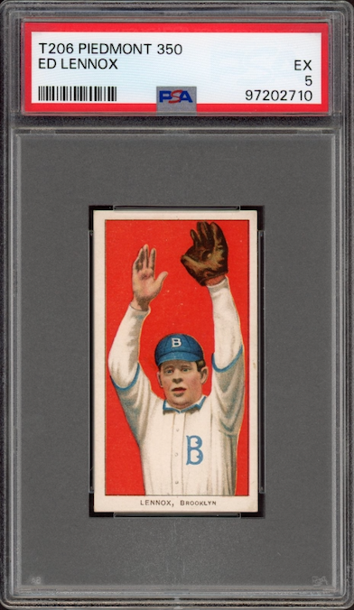 1909-11 T206 Piedmont 350 Ed Lennox PSA EX 5