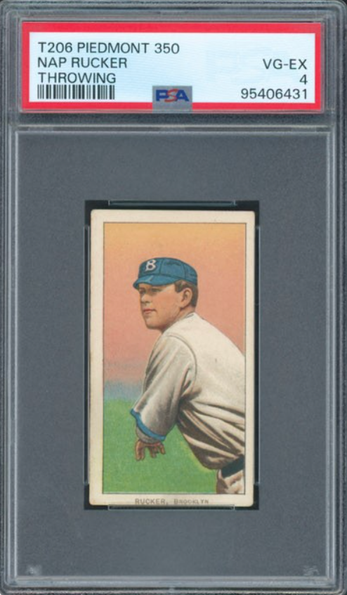 1909-11 T206 Piedmont 350 Nap Rucker Throwing PSA 4