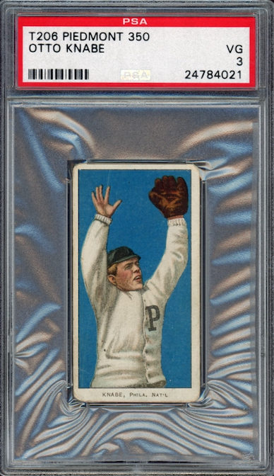 1909-11 T206 Piedmont 350 Otto Knabe PSA VG 3