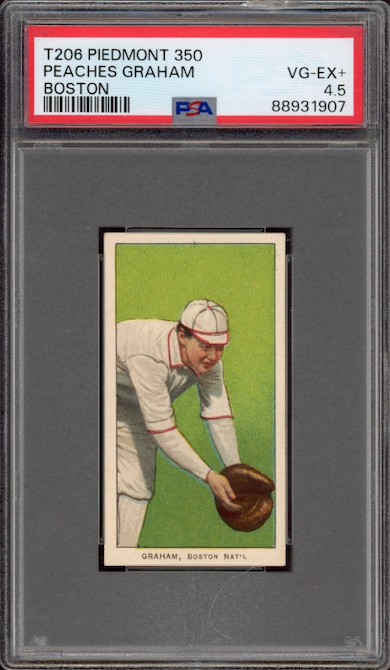 1909-11 T206 Piedmont 350 Peaches Graham Boston PSA VG-EX+ 4.5