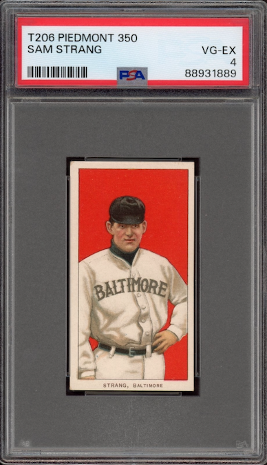 1909-11 T206 Piedmont 350 Sam Strang PSA VG-EX 4