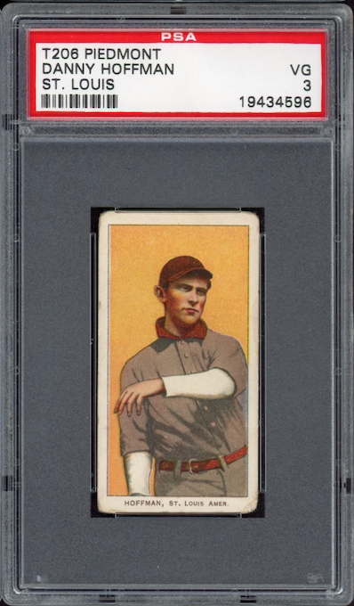 1909-11 T206 Piedmont Danny Hoffman St. Louis PSA VG 3