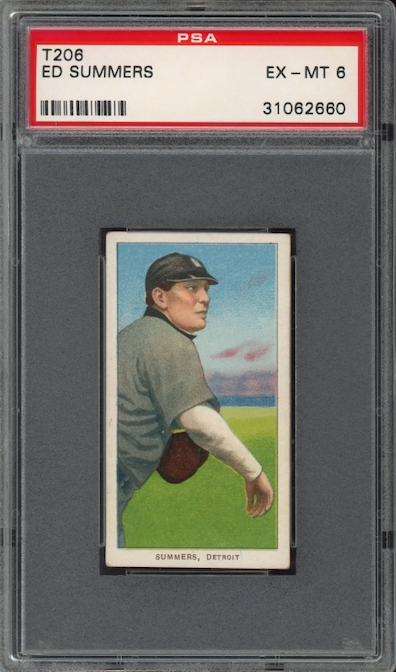 1909-11 T206 Piedmont Ed Summers PSA EX-MT 6