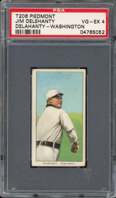 1909-11 T206 Piedmont Jim Delahanty - Delehanty - Washington PSA VG-EX 4