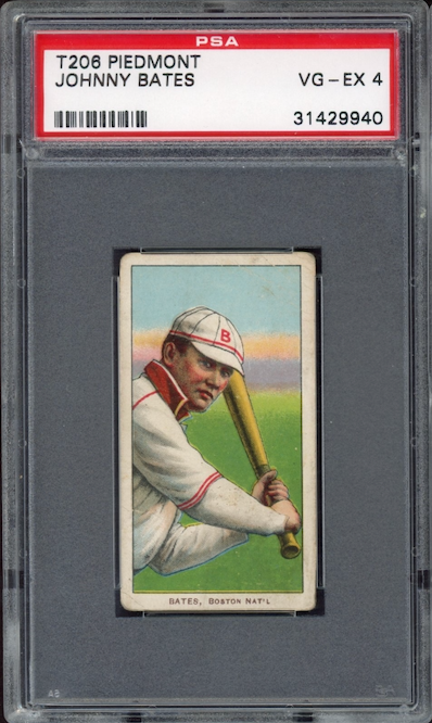 1909-11 T206 Piedmont Johnny Bates PSA VG-EX 4