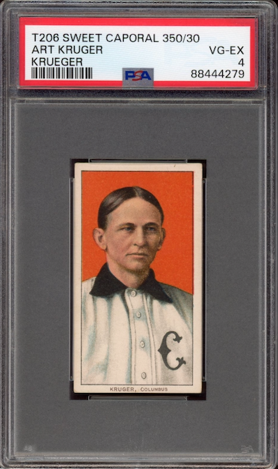 1909-11 T206 Sweet Caporal 350/30 Art Kruger Krueger PSA VG-EX 4