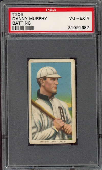 1909-11 T206 Sweet Caporal Danny Murphy - Batting PSA VG-EX 4