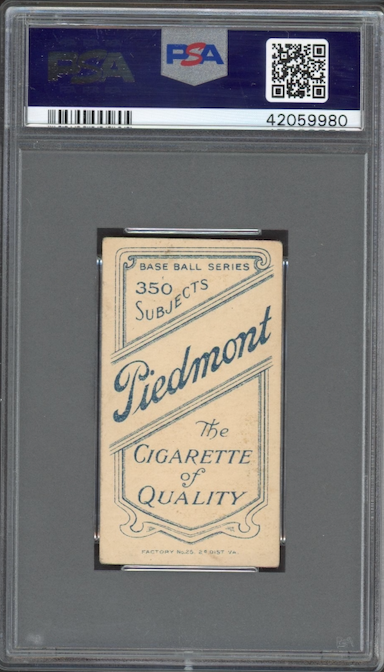 1909-11 T206 Piedmont 350 Barney Pelty - Vertical PSA VG-EX 4