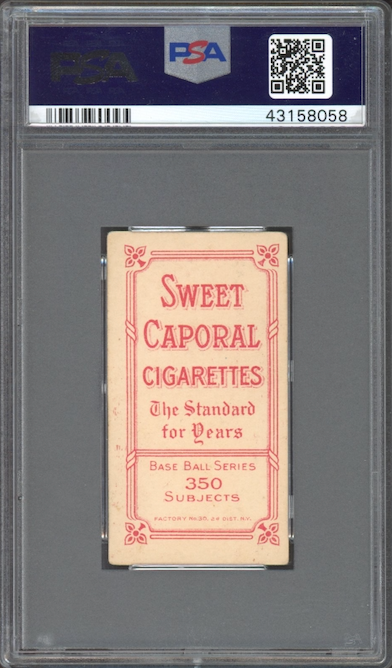 1909-11 T206 Sweet Caporal 350/30 Hooks Wiltse - Pitching PSA VG-EX 4