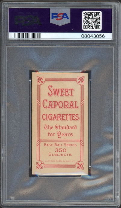 1909-11 T206 Sweet Caporal 350/30 Ty Cobb Bat Off Shoulder PSA NM-MT 8