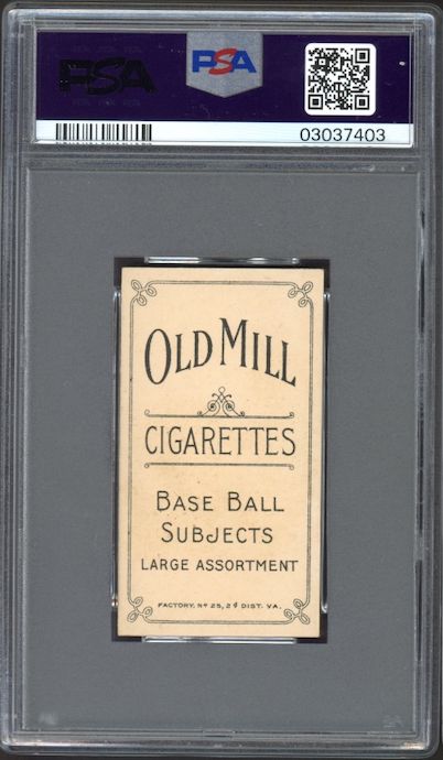 1909-11 T206 Old Mill Sam Crawford Throwing PSA NM 7