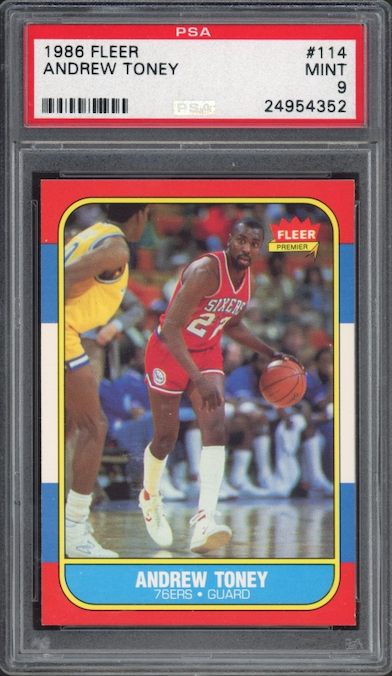 1986 Fleer #114 Andrew Toney PSA 9