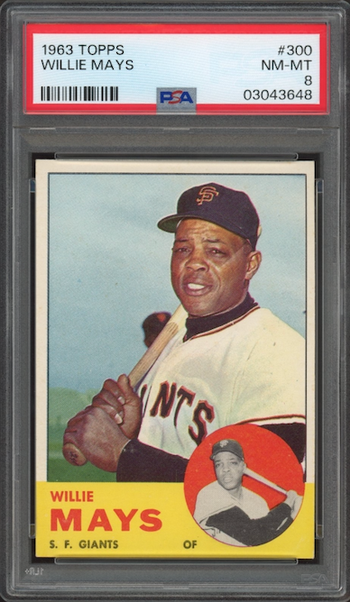 1963 Topps #300 Willie Mays PSA NM-MT 8