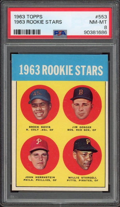 1963 Topps #553 1963 Rookie Stars Willie Stargell ROOKIE PSA NM-MT 8