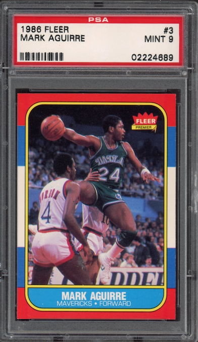 1986 Fleer #3 Mark Aguirre PSA 9