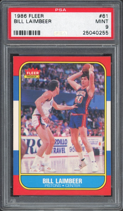 1986 Fleer #61 Bill Laimbeer PSA 9