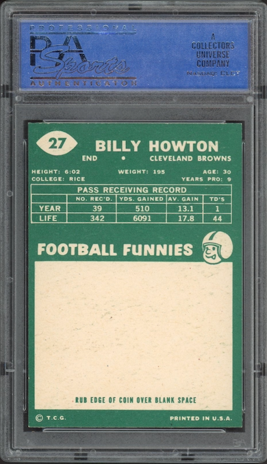 1960 Topps #27 Bill Howton PSA 8