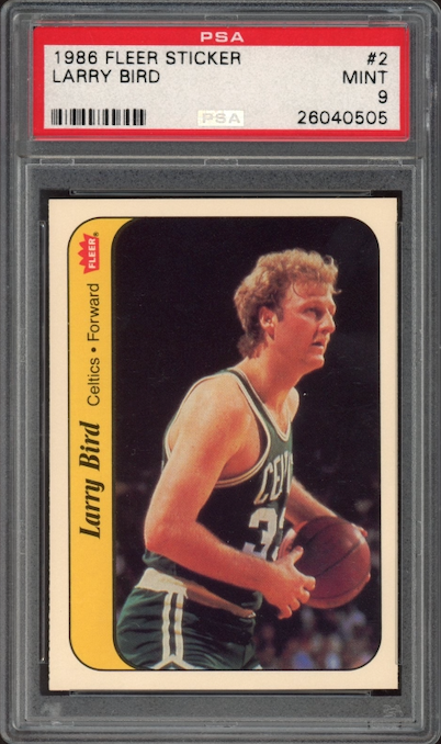1986 Fleer Sticker #2 Larry Bird PSA 9