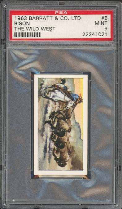 1967 Barratt & Co. LTD #6 Bison The Wild West PSA 9