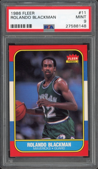 1986 Fleer #11 Rolando Blackman PSA 9