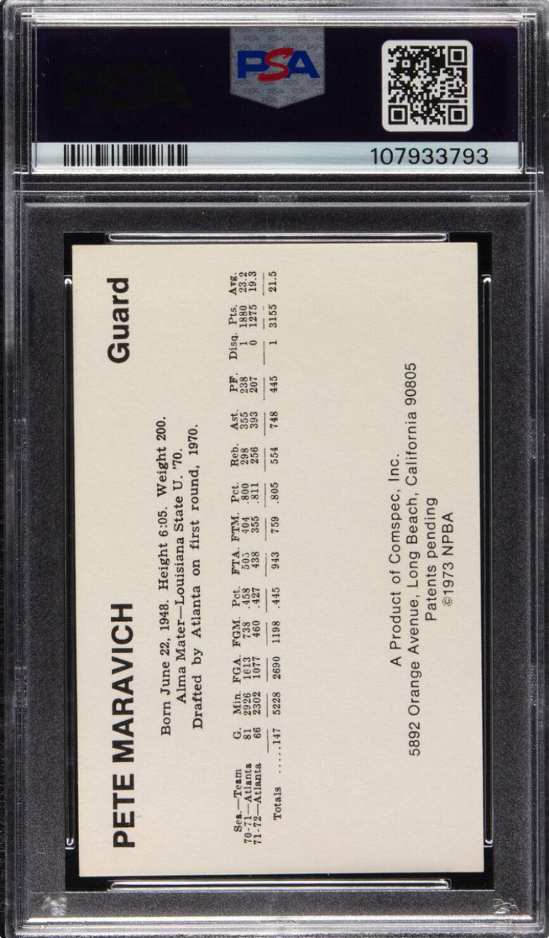 1972 Comspec Pete Maravich PSA EX 5