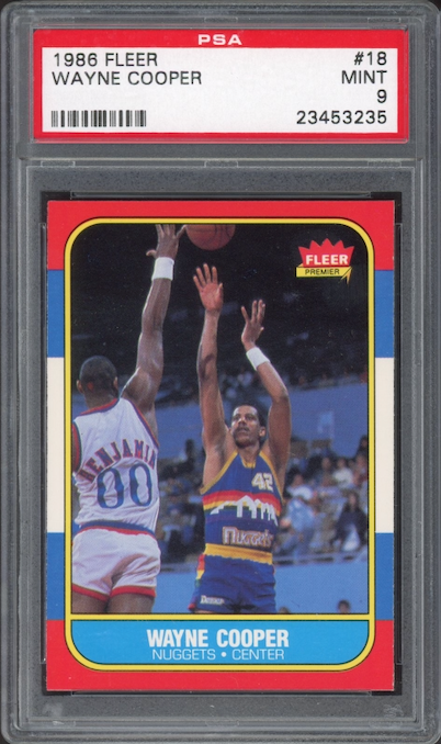 1986 Fleer #18 Wayne Cooper PSA 9
