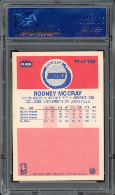 1986 Fleer #71 Rodney McCray PSA 9