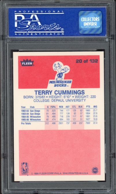 1986 Fleer #20 Terry Cummings PSA 9