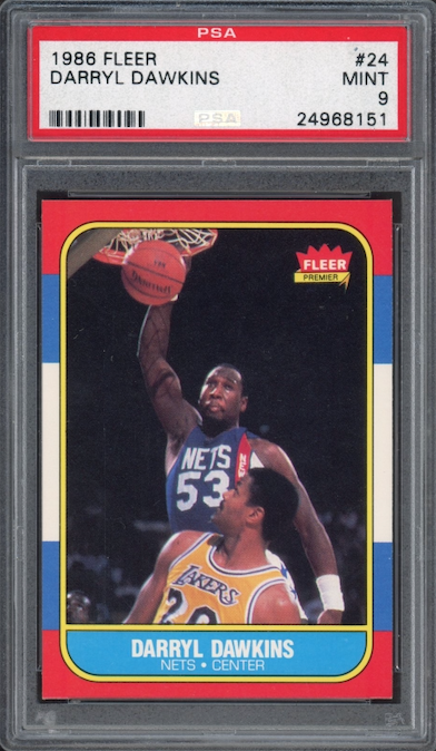 1986 Fleer #24 Darryl Dawkins PSA 9