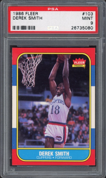 1986 Fleer #103 Derek Smith PSA 9