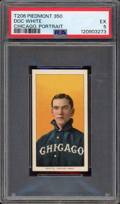 T206 Piedmont 350 Doc White Chicago, Portrait PSA EX 5