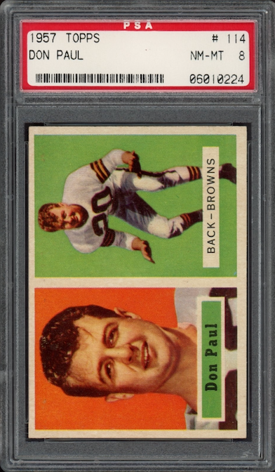 1957 Topps #114 Don Paul PSA 8