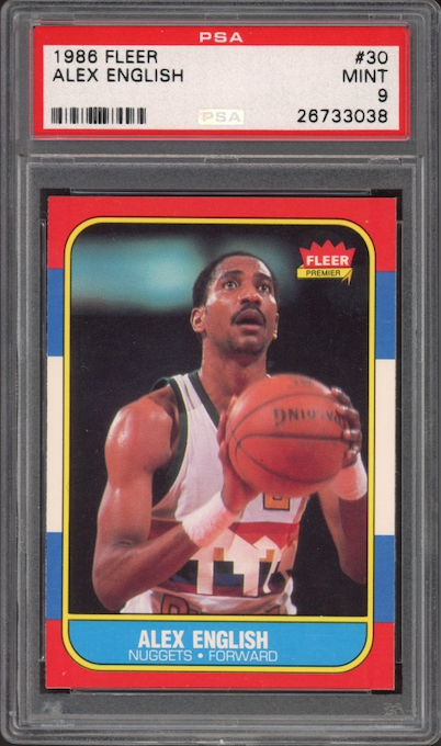 1986 Fleer #30 Alex English PSA 9