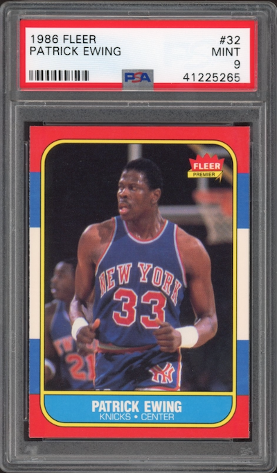 1986 Fleer #32 Patrick Ewing PSA 9