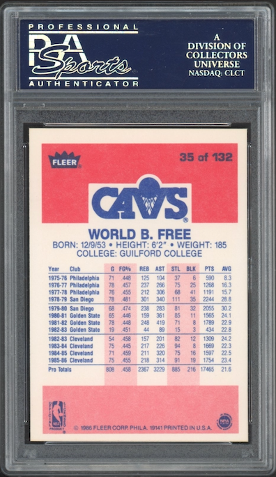 1986 Fleer #35 World B. Free PSA 9
