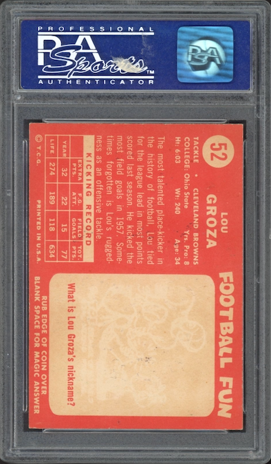 1958 Topps Lou Groza #52 PSA 8
