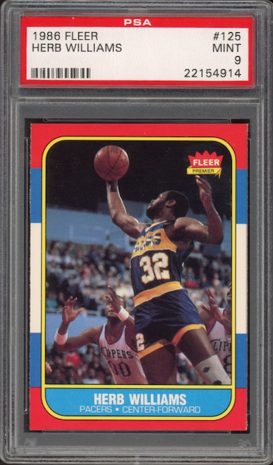 1986 Fleer #125 Herb Williams PSA 9