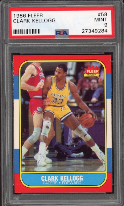 1986 Fleer #58 Clark Kellogg PSA 9