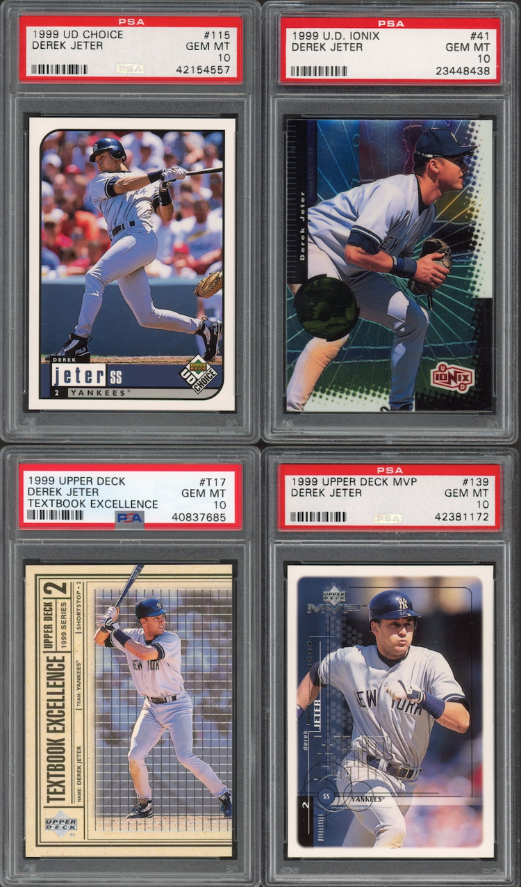 Lot of 8 1999 Derek Jeter PSA 10 Cards