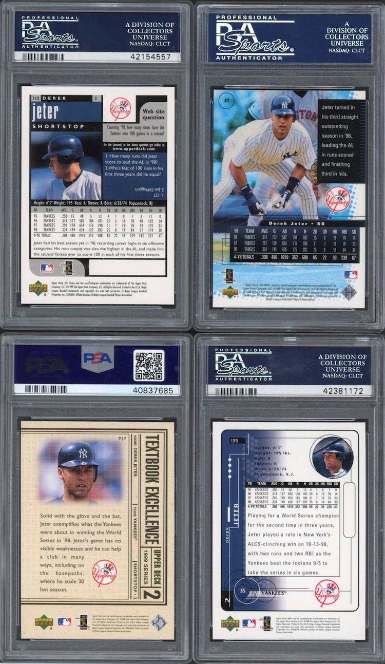 Lot of 8 1999 Derek Jeter PSA 10 Cards