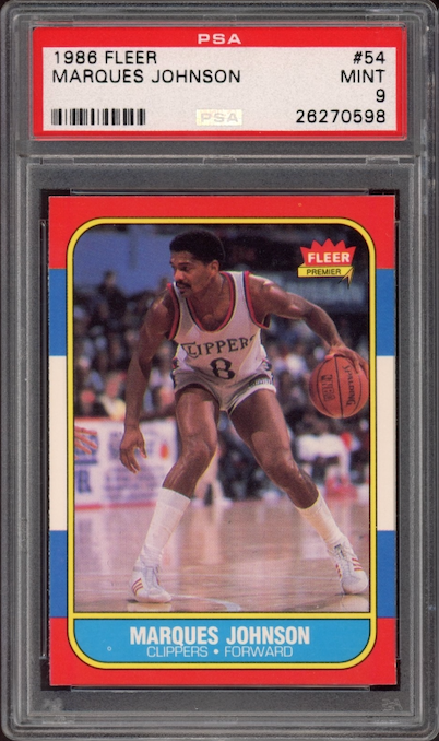 1986 Fleer #54 Marques Johnson PSA 9