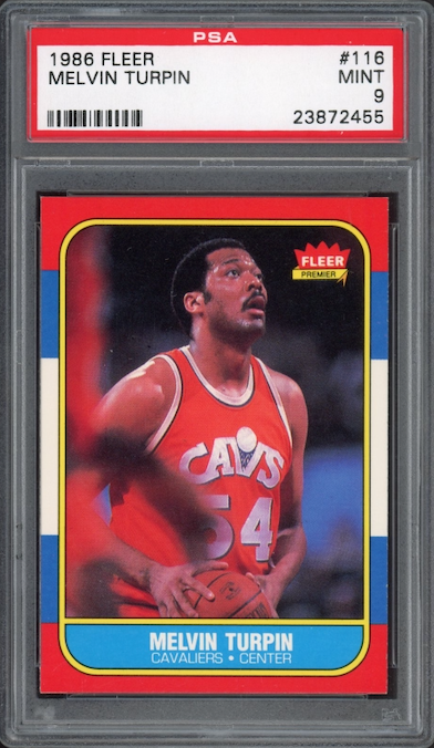 1986 Fleer #116 Melvin Turpin PSA 9