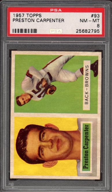 1957 Topps #93 Preston Carpenter PSA 8