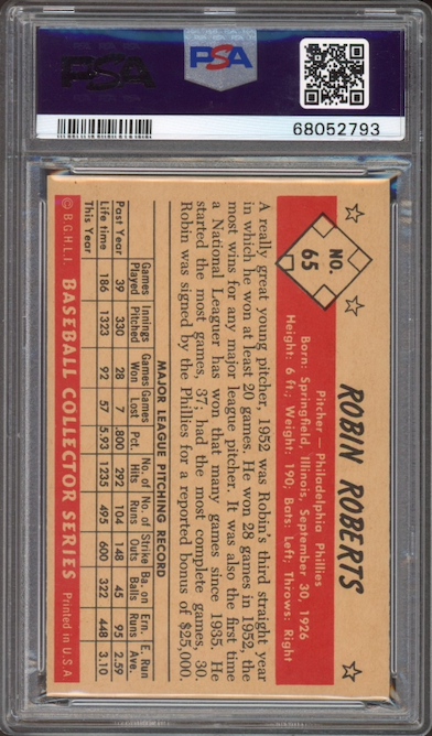 1953 Bowman Color #65 Robin Roberts PSA NM-MT 8