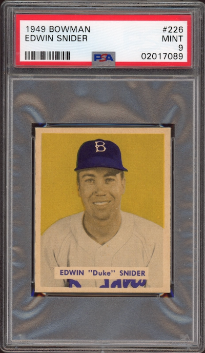 1949 Bowman #226 Duke Snider PSA MINT 9