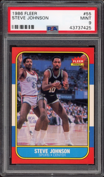 1986 Fleer #55 Steve Johnson PSA 9