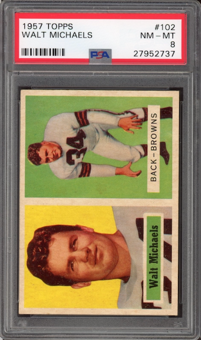 1957 Topps #102 Walt Michaels PSA 8