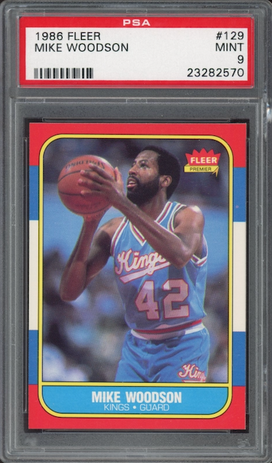1986 Fleer #129 Mike Woodson PSA 9