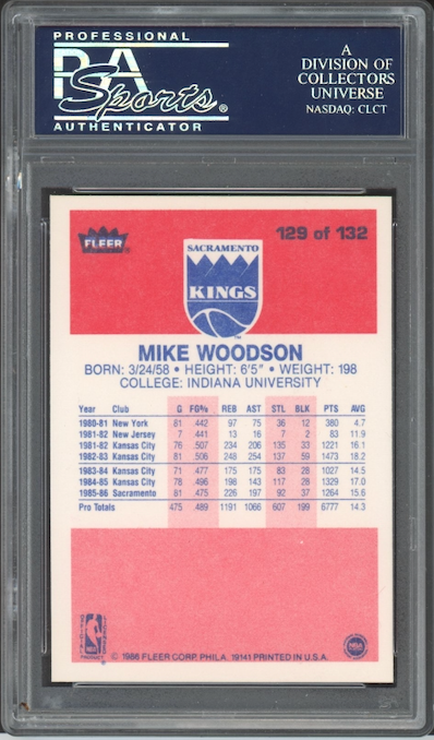 1986 Fleer #129 Mike Woodson PSA 9